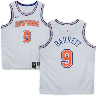 R.  J.  Barrett York Knicks Autographed Nike White Swingman Jersey