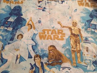 Vintage Star Wars Twin Size Flat Sheet No Rips Or Stains
