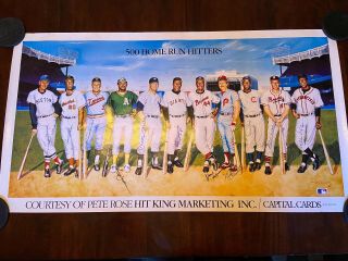 500 Home Run Club Signed Lithograph Mickey Mantle Willie Mays Hank Aaron All 11