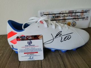 Lionel Leo Messi Signed Autographed Soccer Cleat,  Boot W Fc Barcelona Shoe