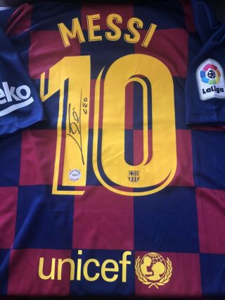 Lionel Messi Signed Barcelona Nike® Jersey W/coa Autographed