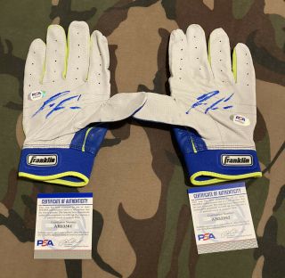 Ronald Acuna Jr.  Psa Signed Game Issued Batting Gloves Atlanta Braves Autograph