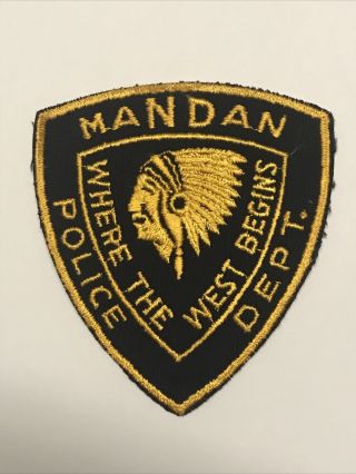 Vintage Mandan North Dakota Police Dept.  Shoulder Patch Cheesecloth