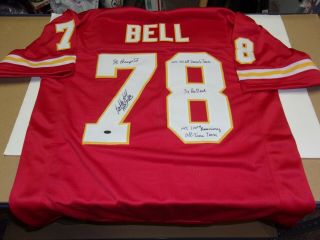 Bobby Bell Kansas City Chiefs,  Hof 03,  Sb Iv Champs Red W/holo Signed Jersey