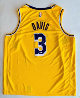 Anthony Davis Autographed Los Angeles Lakers Gold Nike Jersey Signed Upper Uda