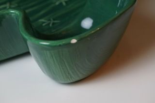 Vintage TREASURE CRAFT Large Green Stoneware Cactus Chip and Dip Bowl (Only Bowl 3