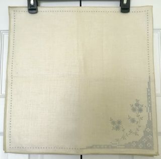 Set Of 6 Vintage Ivory Linen Napkins Stamped For Embroidery