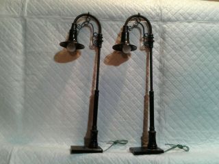 Vintage 2 Street Lights 7 Inches Tall Village Or Train