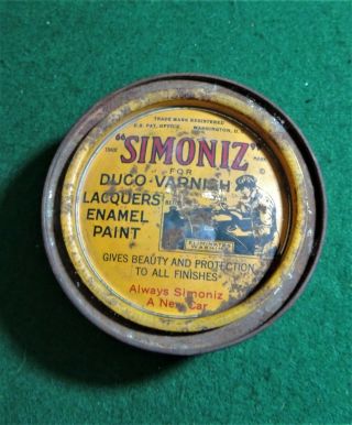 Vintage Simoniz Car Wax Advertising Tin
