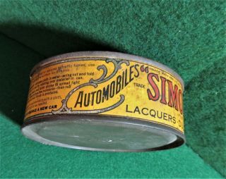 Vintage SIMONIZ CAR WAX Advertising TIN 2