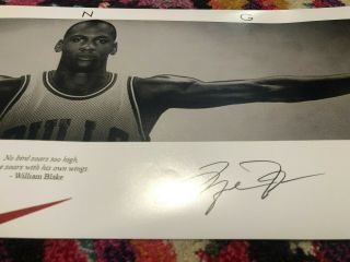 Signed Michael Jordan Wings Poster With Bulls