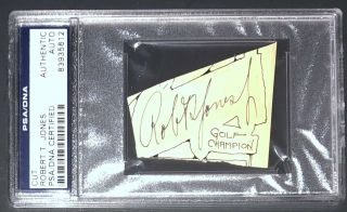 Bobby Jones Professional Golf Champion Cut Autograph Psa/dna Slabbed
