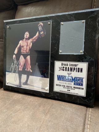 Wwe Wrestlemania 19 Brock Lesnar Plaque Signed Autographed 26/250 Xix Wwf