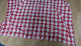 Vintage Classic Red & White Gingham Check Hearts Tablecloth Picnic Barbecue