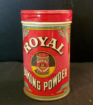 Vintage Tin Royal Baking Powder 6 Oz. ,  Fun Collectible From 1938