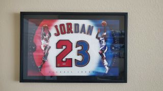Michael Jordan Autographed Framed Jersey Numbers - Upper Deck Uda 3d Letters