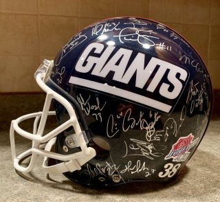 Lawrence Taylor Phil Simms & 1986 Sb Xxi Team Signed Giants Pro Nfl Helmet Ss