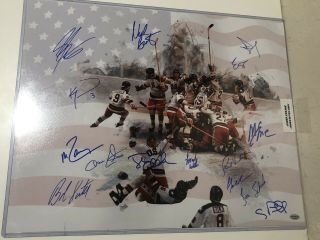 1980 Miracle On Ice Team Usa Hockey Signed 16x20 Lithograph