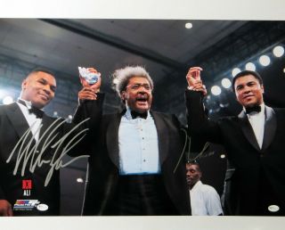 Muhammad Ali Mike Tyson Signed Autographed 16x20 Photo W/don King Oa 8281702