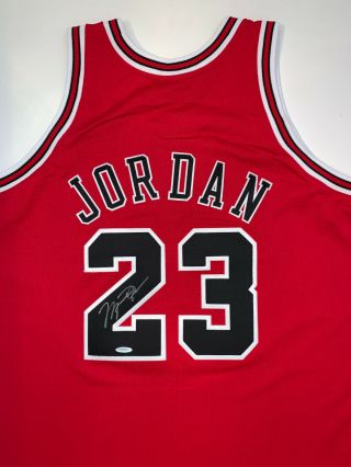 Michael Jordan Autographed Red Bulls M&n 1997 - 98 Jersey Signed Upper Deck Uda