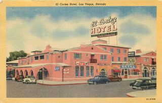 Las Vegas Nevada El Cortez Hotel Vintage Curteich Linen Postcard View