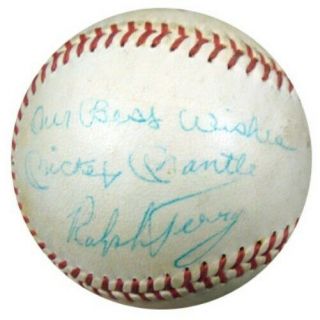 Mickey Mantle & Terry Authentic Autographed Signed Vintage Baseball Psa P01671
