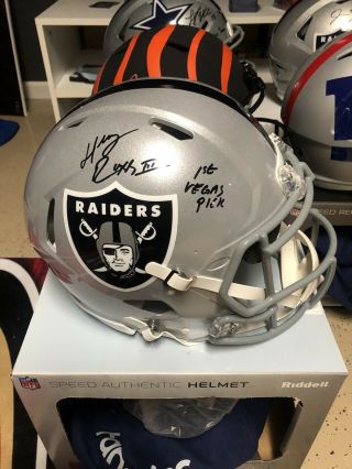 Henry Ruggs Iii Signed Full Size Raiders Authentic Helmet W Vegas 1st Pick Insc