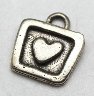 Vintage Sterling Silver Heart Love Pendant Charm Stamped.  925 Not Scrap Jewelry