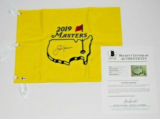 Jack Nicklaus Signed (2019 Masters) Golf Pin Flag Pga Augusta Beckett Bas 1