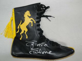 Sylvester Stallone Hand Signed Boot Autographed Black/yellow Boxing Shoe Oa