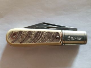 Vintage Colonial Prov.  Barlow 2 Blade Pocket Knife Ivory Celluloid Handle Usa