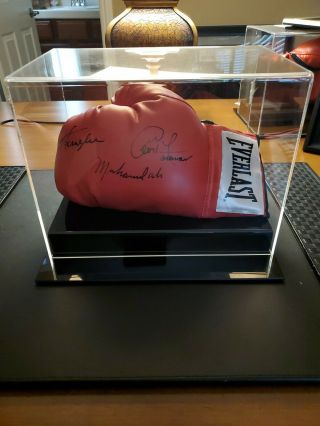 Muhammad Ali Joe Frazier George Forman Autographed Glove