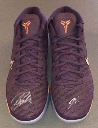 Devin Booker Autographed Nike Kobe Ad Pe Signed Size 14 Basketball Shoes Jsa