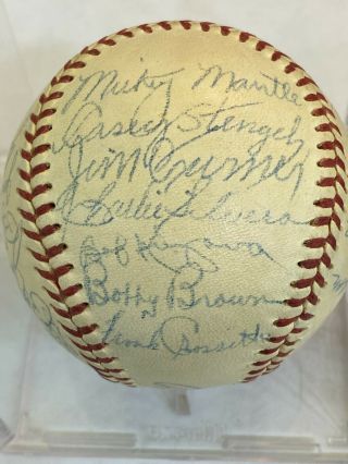 1952 Ny Yankees World Series Team Signed Ball Hof Mickey Mantle,  Yogi Berra,  Ect