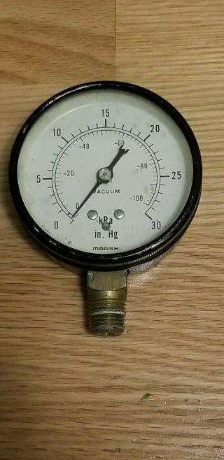 Vintage Old Marsh Compound Vacuum Pressure Gauge
