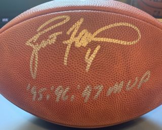Brett Favre Signed Wilson “The Duke” NFL Football,  MVP Inscription,  Favre 2