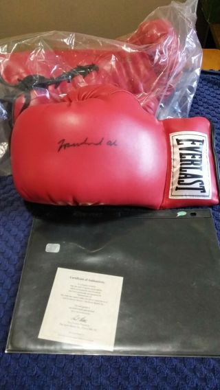 Muhammad Ali Hand Signed Autographed Red Everlast Boxing Glove Score Board