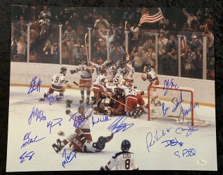 1980 Usa Olympics Hockey Team Signed Miracle On Ice 16x20 Photo 17 Autos