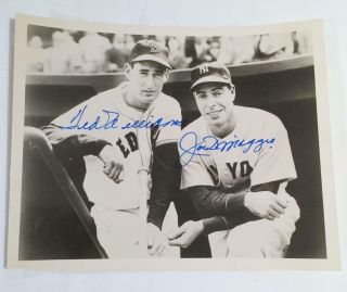 Ted Williams / Joe Dimaggio Signed / Autographed 8x10 Older Photo - Jsa Auth