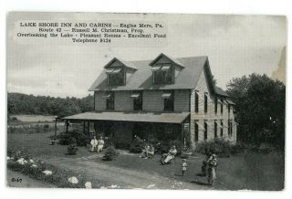 Lake Shore Inn & Cabins Eagles Mere Pa Sullivan County Vintage Postcard