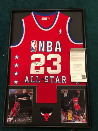 Michael Jordan Signed Framed 89 Nba All Star Jersey Uda Upper Deck,  Bulls Photo