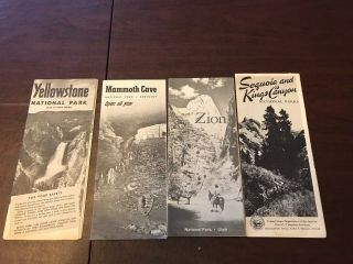 4 Vintage Black & White National Parks Phamphlets