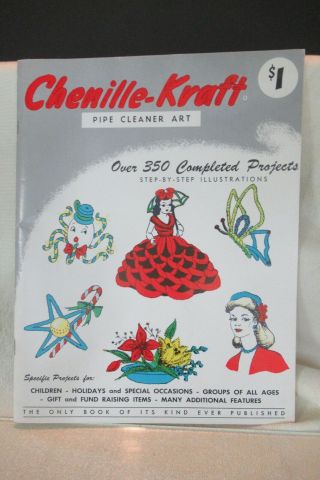 Vtg Chenille Kraft Pipe Cleaner Art Book 350 Craft Ideas Great For Home School