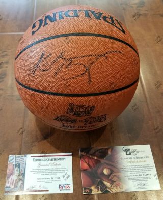 Lakers Kobe Bryant Autographed Official Game Basketball With Psa And Global