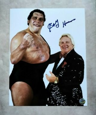 Andre The Giant & Bobby Heenan Hand Signed Autograph 8x10 Photo