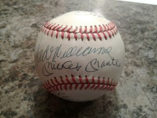 Mickey Mantle Ted Williams 500 Home Run Club Signed Baseball Beckett
