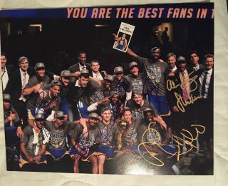 2015 Golden State Warriors Team Signed Autograph 11x14 Curry Klay Kerr Bas