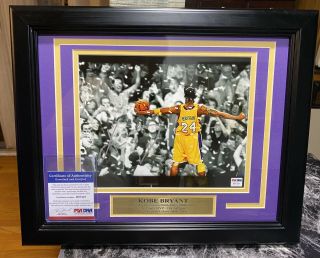 Kobe Bryant Signed/autographed Framed 8x10 Photo 2010 Championship Psa/dna