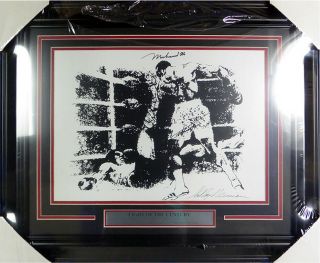 Muhammad Ali,  Joe Frazier & Leroy Neiman Autographed Framed Litho Beckett A74188