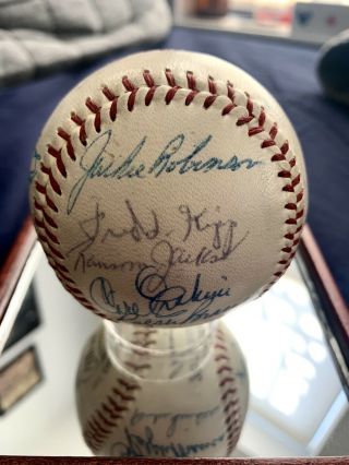 1956 Brooklyn Dodgers Autographed Baseball Including Jackie Robinson Jsa Loa